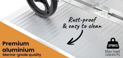 EQUIPMED 122cm Portable Folding Aluminium Access Ramp, for Wheelchair, Mobility Scooter, Rollator - Image 4