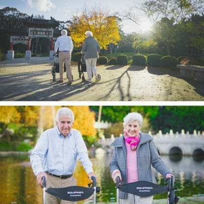 EQUIPMED 2-in-1 Aluminium Rollator and Transit Wheelchair, for Seniors Elderly, Red - Image 13