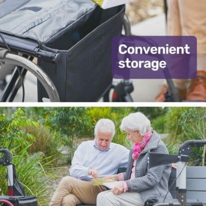 EQUIPMED EasyStride Quick-Fold Aluminium Rollator - Titanium - Image 10