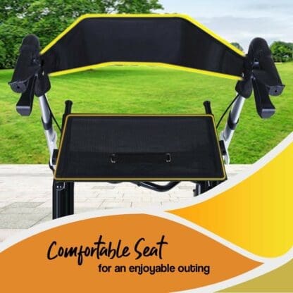 EQUIPMED Rollator Walking Frame Walker Foldable Seat Mobility Aid Aluminium - Image 7
