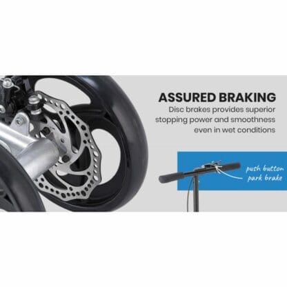 EQUIPMED Premium Knee Walker Scooter, WideTrak steering, Suspension, Disc Brakes, Silver - Image 9