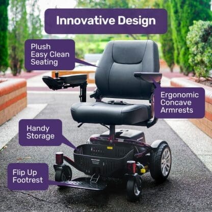 EQUIPMED Heavy Duty Electric Wheelchair, Up to 20km Range, Ultra-Comfortable, Safe Stable Non-Slip Anti-Roll Back Power Chair, Red - Image 12