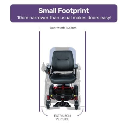 EQUIPMED Heavy Duty Electric Wheelchair, Up to 20km Range, Ultra-Comfortable, Safe Stable Non-Slip Anti-Roll Back Power Chair, Red - Image 13
