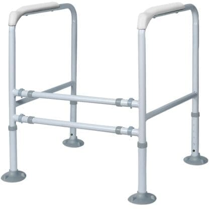EQUIPMED Over Toilet Support Frame Safety Grab Aid Rail, 125kg Capacity, Adjustable Height and Width
