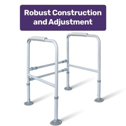 EQUIPMED Over Toilet Support Frame Safety Grab Aid Rail, 125kg Capacity, Adjustable Height and Width - Image 4