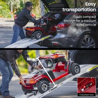 EQUIPMED VentureCruise Extra Large-sized Electric Mobility Scooter for Elderly - Red - Image 16